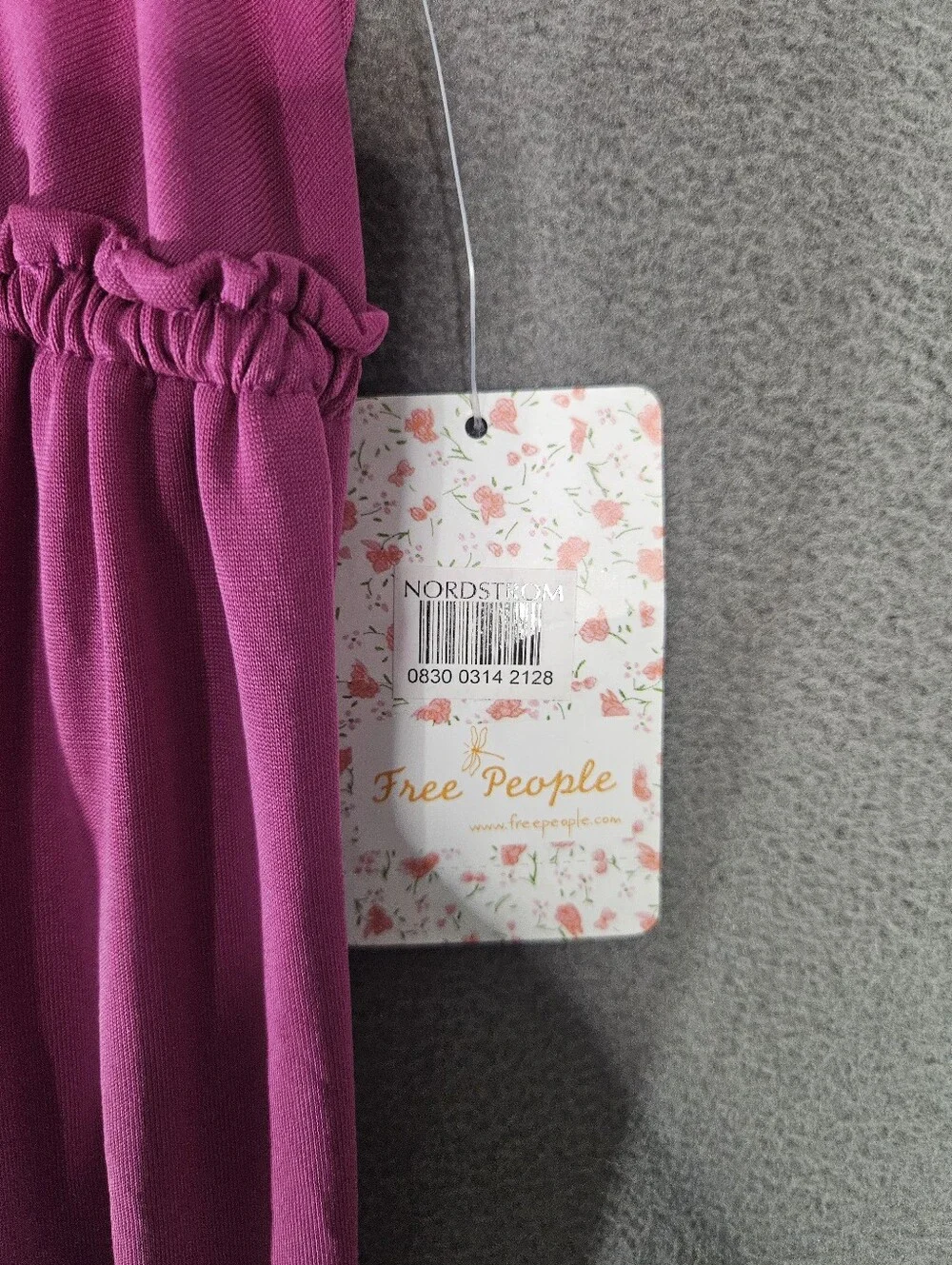 NWT Free People Sundrop Camisole Size Small Fusha Pink Strappy Oversized Tank